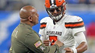 Browns discuss failed QB sneak to end first half in loss to Lions