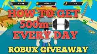 HOW TO DO 500M STRENGHT EVERYDAY/GIVEAWAY - STRONGMAN SIMULATOR - ROBLOX
