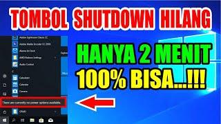 Cara Mengatasi Tombol SHUTDOWN Hilang Di Windows 10