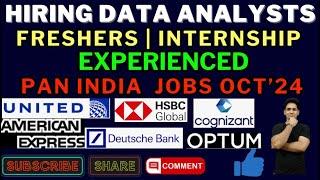 Data Analyst Jobs for Freshers 2024 | Data Analyst Jobs in India | Data Analyst Jobs and Internship