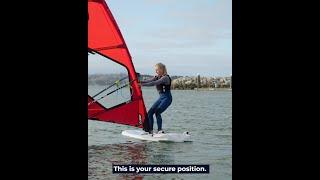 Learn to Windsurf: Secure Position | The Basic Safety Position While Learning Windsurfing #shorts