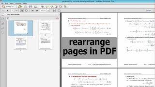 How to rearrange pages in PDF document by using adobe acrobat pro