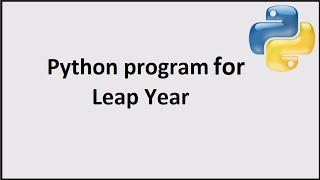 Leap year in Python