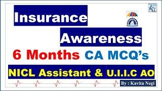 Insurance Awareness Current Affairs MCQs| for UIIC AO | NICL Assistant | 2024