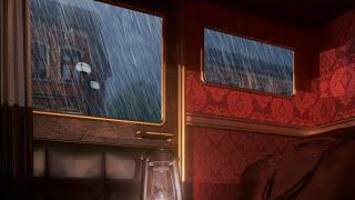 Inside the carriage on a rainy day