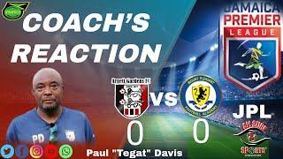 Paul Tegat Davis Believes His Team Wasn't Clinical Enough To Win. Mt. Pleasant 0 VS Arnett Gardens 0