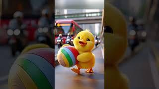 The duckling dropped his favorite toy wooden block #shorts #animation #duck