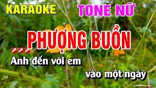 Phượng Buồn Karaoke Tone Nữ Nhạc Sống Hay Nhất | Nguyễn Linh