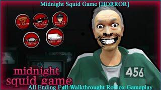 Midnight Squid Game All Ending Full Walkthrought Roblox Gameplay