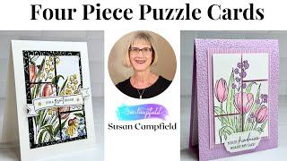 Great Card Layout: Four Piece Puzzle Card, Two Versions!