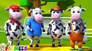 Five Little Cows | Kindergarten Songs & Baby Cartoon Videos | Nursery Rhymes for Kids by Farmees