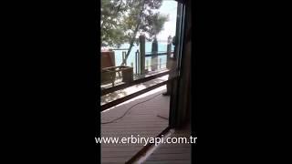 ERBİR YAPI, Retractable Glass Wall Panoramic View Door System Guillotine Aciton Windows & Doors