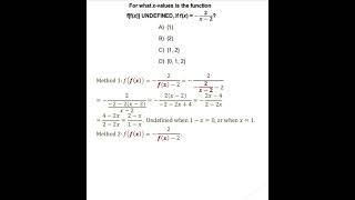 SAT Math COMPOSITE FUNCTION DOMAIN example #shorts