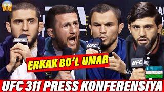 UFC 311 DAXSHATLI PRESS KONFERENSIYA O'ZBEKCHA: ISLAM VA ARMAN, UMAR VA MERAB! O'ZBEKCHA TARJIMA!