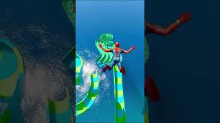 Spiderman & Chimpanzini Bananini Funny Water Slide