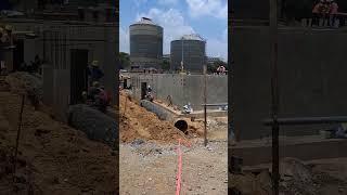 #40" dia UG piping#wrapping coating#cooling water return line#Branch head fit up joint#hse safety #