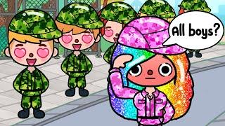 I’m The Only Girl In All Boys Military School | Toca Life Story | Toca Boca