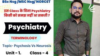 Psychiatry Class-4# Mental Health Nursing! Terminology # PSYCHOSIS ! NEUROSIS !Schizophrenia!Nursing