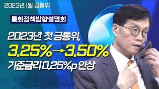 2023년 1월 한국은행 금융통화위원회 통화정책방향설명회 1월 13일 (금)