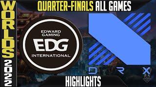 EDG vs DRX Highlights ALL GAMES | Worlds 2022 Quarterfinals | Edward Gaming vs DRX