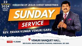 KJCM Sunday Service Live | 22nd Sep 2024 || Rev. Pavan Kumar Vemuri | #kjcm | #live