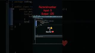 How to get any number factorial in through java? #coding #javacode #coder #java #programming