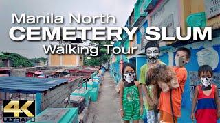 CEMETERY SLUM LIVING - Manila Philippines // Walking Tour [4K]