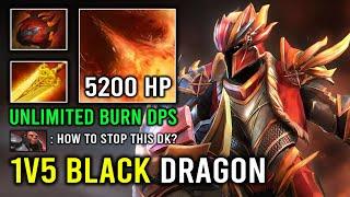 CRAZY 1v5 Black Dragon 5200 HP Infinite Radiance Burn DPS 100% Deleted Offlane Dragon Knight Dota 2