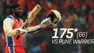 Chris Gayle smash an unbelievable 175 off just 66 balls* for (RCB) against (PWI) in IPL 2013!