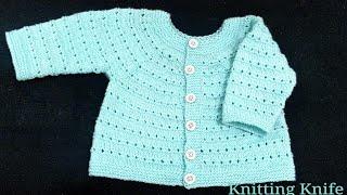 Knit Full Baby Set Step by Step for 3-9 months, Part 3 Cardigan. Hindi/English Subtitles