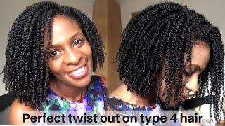 Perfect defined twist out on type 4 natural hair #growafricanhairlong #GAHL #twistout