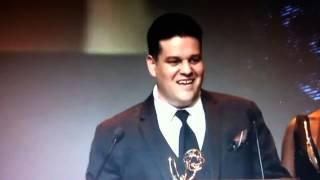 Chris Sherban wins a TV trophy.