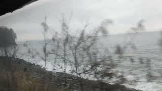 Train ride from Kutaisi to Batumi - view of the Black Sea