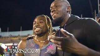 Usain Bolt and Noah Lyles meet up after Noah's dominating 200m in Jamaica | NBC Sports