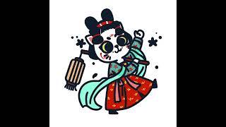 Cute Chinese Hanfu Illustration| #shorts  #catillustration #dtiys