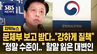 업무보고 중 문체부 강하게 질책한 국정기획위…"정말 수준이" 할 말 잃은 대변인 (자막뉴스) / SBS