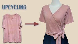 DIY Upcycling a T-Shirt|/티셔츠 리폼/면티/블라우스/흰티/Blouse/Reform Old Your Clothes/안입는옷 리폼/Refashion/옷수선/옷만들기