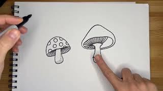 How to draw mushrooms (beginners)