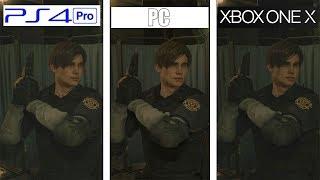 Resident Evil 2 | PC (GTX1080Ti) vs PS4 Pro vs ONE X | 4K Graphics Comparison Demo