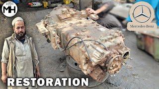 Mercedes Truck Gearbox Restoration || How to Rebuild Destroyed Gearbox with Basic Tools