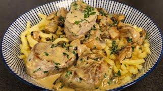 Schweinefilet mit Champignons und einer Pfeffer Sahne Soße - Rezept