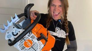 STIHL ms 881 Unboxing with Femalelumberjack