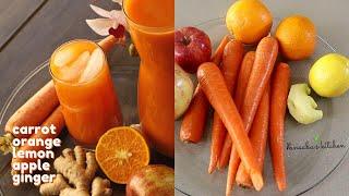 immune-boosting - Carrot, Orange, Lemon, Apple, Ginger juice - for better eyesight & glowing skin