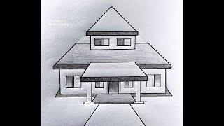 House  drawing  ghar ka chitra || Simple Art || Technique