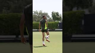Nmecha & Bensebaini with some fun after training ️