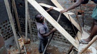 Building concrete stair case centering work process-stairs case shuttering,formwork