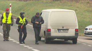 Scene at checkpoint of entrance to emergency zone near Polish-Belarusian border | AFP