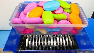 Cutting 100 Soaps with Shredding Machine! Satisfying ASMR Video!