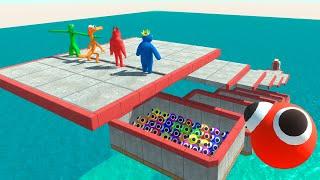 Monsters Jump Over Lookie Trap Hole - Animal Revolt Battle Simulator