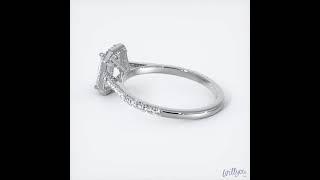 Radiant Cut Halo Engagement Ring in White Gold